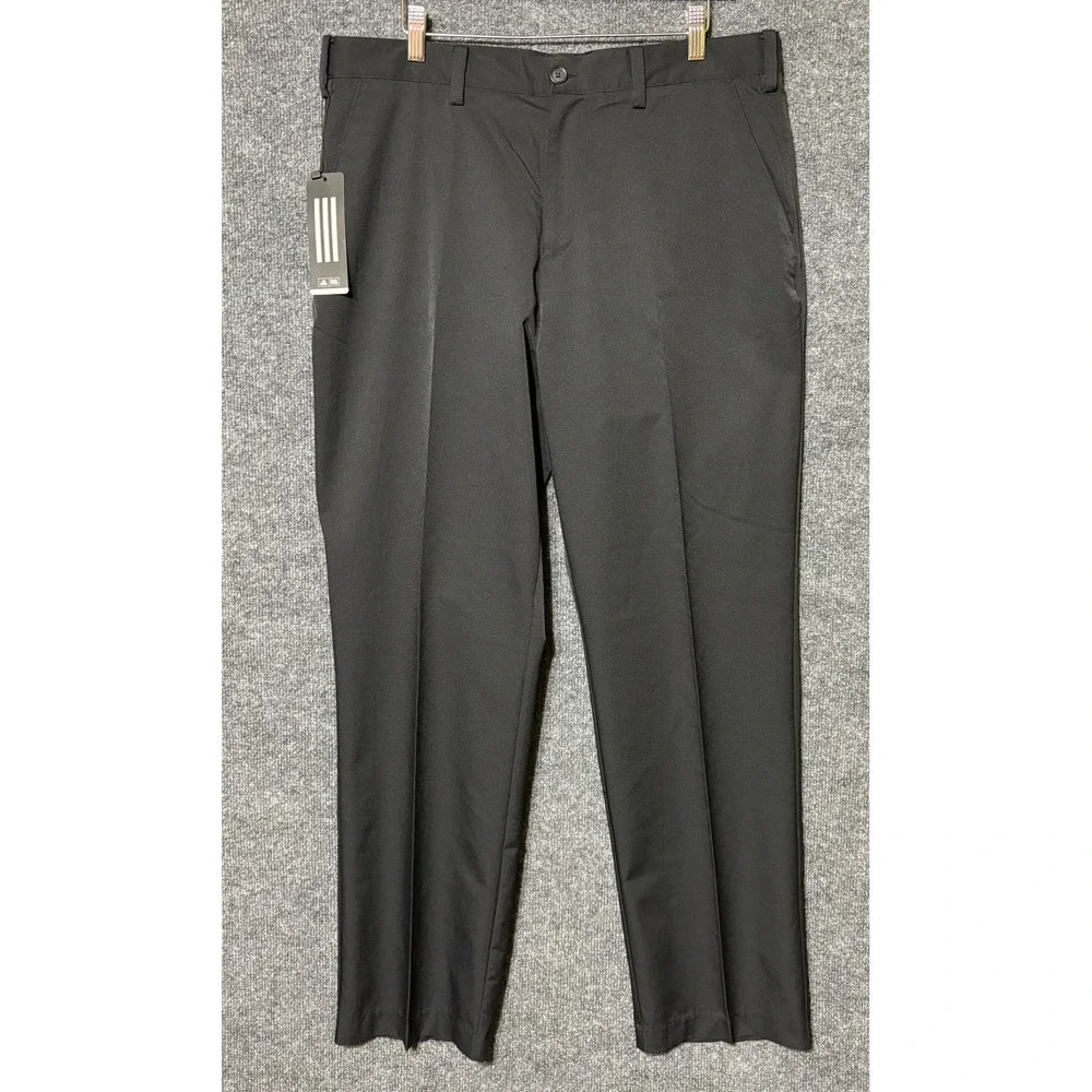 Adidas Adi Advantage Golf Pants Men's‎ 34x32 Performance Black Straight Leg NWT